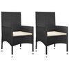 vidaXL 4-tlg. Garten-Lounge-Set mit Kissen Schwarz Poly Rattan