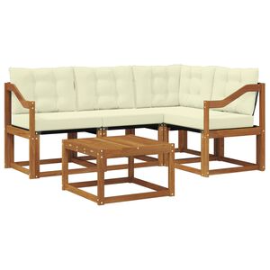 vidaXL Outdoor-Sofagarnitur mit Kissen 5 pcs Natur und Creme