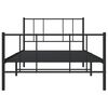 vidaXL Bettgestell mit Kopf- und Fu&szlig;teil Metall Schwarz 100x200 cm