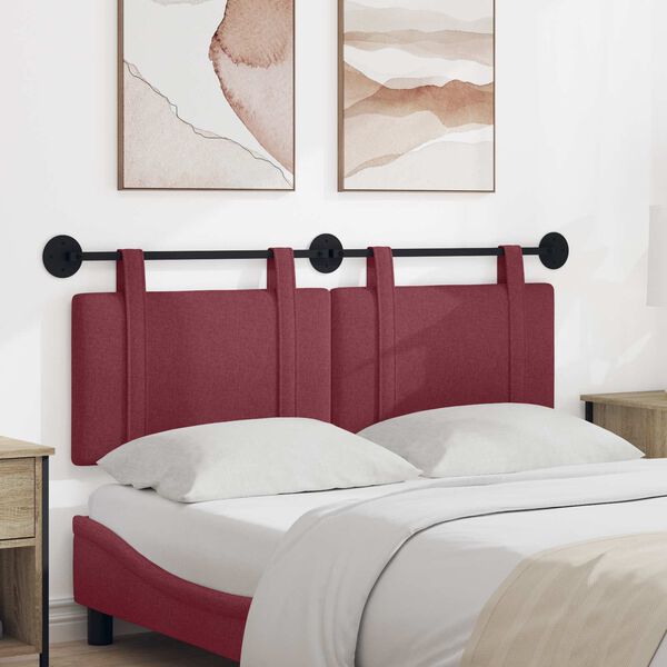 vidaXL H&auml;ngevorderseite Wandmontiert Uni Weinrot 150 x 55 x 5 cm Stoff