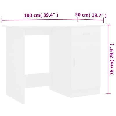 vidaXL Schreibtisch Weiß 100×50×76 cm Spanplatte
