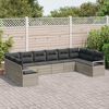 vidaXL Sofa Set mit Kissen mit Speicher 10 pcs Hellgrau Poly-Rattan