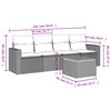 vidaXL 5-tlg. Garten-Sofagarnitur mit Kissen Beige Poly Rattan