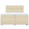 vidaXL Boxspringbett mit Matratze Creme 200x200 cm Stoff