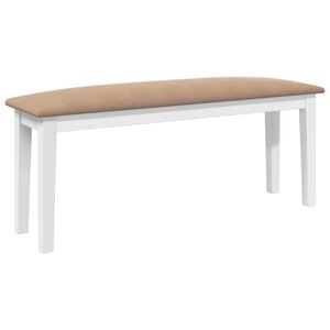 vidaXL Bank 110 cm Wei&szlig; Massivholz Gummibaum
