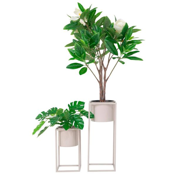 House Nordic 2-tlg. Blumentopf-Set Lena Grau-Beige