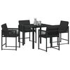 vidaXL Garten Essgruppe 5 pcs Schwarz Poly-Rattan