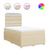 vidaXL Boxspringbett mit Matratze Creme 120x200 cm Stoff
