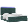 vidaXL Ottoman-Bett mit Matratzen & LEDs Dunkelgr&uuml;n 180x200 cm Samt