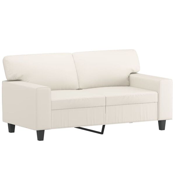 vidaXL 2-Sitzer-Sofa Creme 120 cm Kunstleder