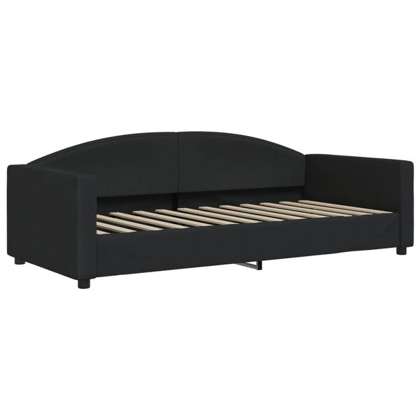 vidaXL Tagesbett Ausziehbar mit Schubladen Schwarz 90x190 cm Stoff