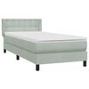 vidaXL Boxspringbett mit Matratze Hellgrau 90x220 cm Samt