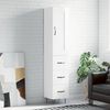 vidaXL Highboard Hochglanz-Wei&szlig; 34,5x34x180 cm Holzwerkstoff