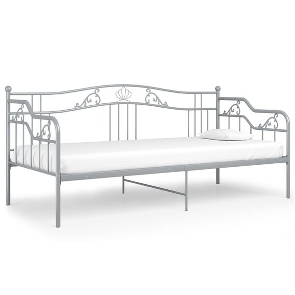 vidaXL Schlafsofa Bettgestell Grau Metall 90x200 cm