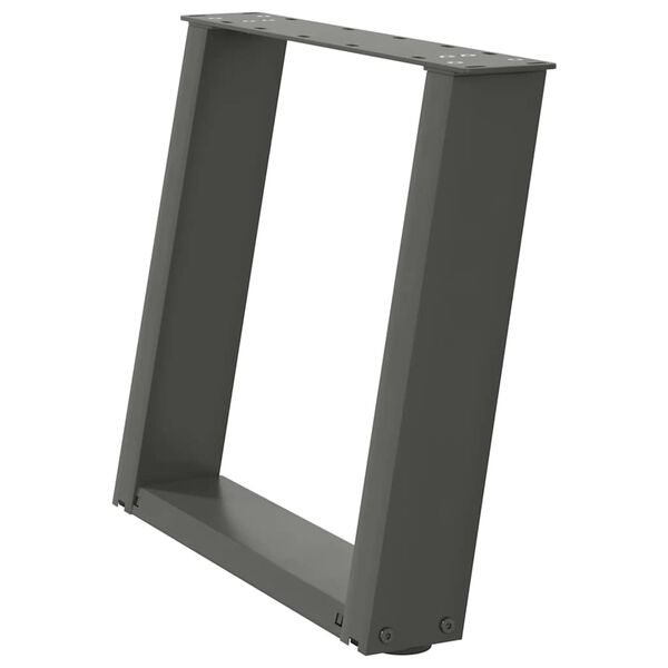 vidaXL Couchtischbeine U-Form 2 Stk. Anthrazit 50x(42-43) cm Stahl