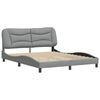 vidaXL Bettgestell ohne Matratze "Hvar" Hellgrau 160x200 cm Stoff