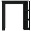 vidaXL Bartisch mit Regal Schwarz 102x50x103,5 cm Holzwerkstoff