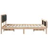 vidaXL Bettrahmen mit Kopfteil Dunkelgrau 140 x 190 cm Stoff
