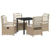 vidaXL Garten Essgruppe 5 stk. Beige und Cremewei&szlig; Poly-Rattan