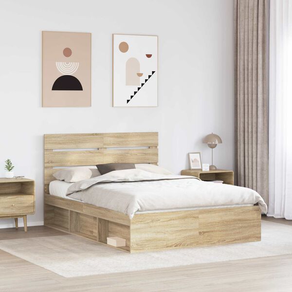 vidaXL Bettrahmen Sonoma 160 x 200 cm Massives Kiefernholz
