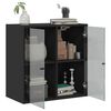 vidaXL Wandschrank mit Glast&uuml;ren Schwarz 68x37x68,5 cm