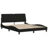 vidaXL Bettgestell mit LED ohne Matratze Schwarz 160x200 cm Stoff
