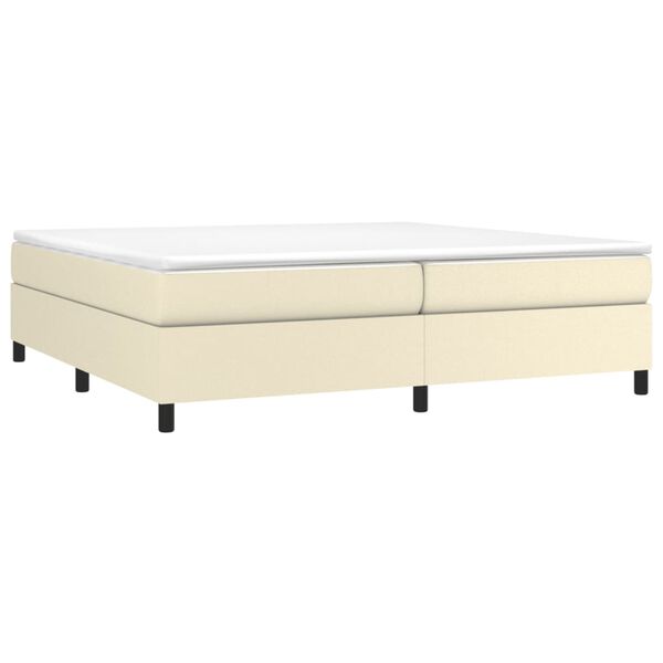 vidaXL Boxspringbett mit Matratze Creme 200x200 cm Kunstleder