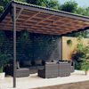 vidaXL 9-tlg. Garten-Lounge-Set mit Kissen Grau Poly Rattan