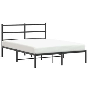 vidaXL Bettgestell mit Kopfteil Metall Schwarz 140x200 cm