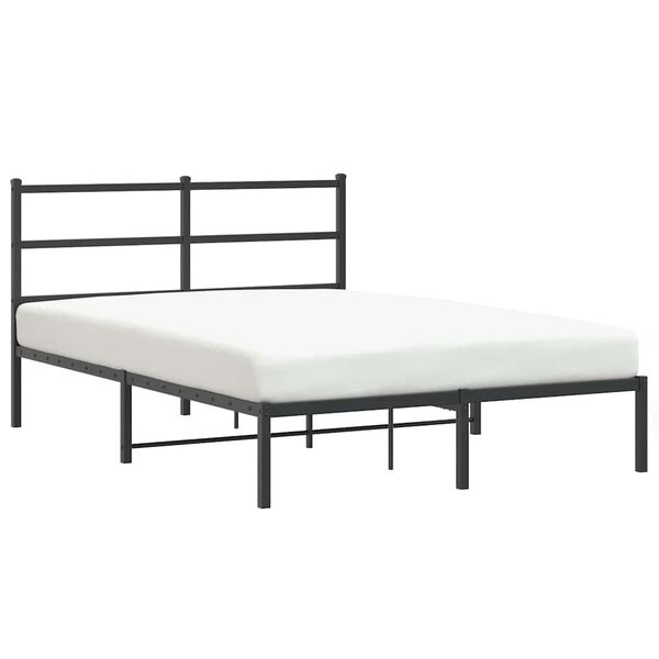vidaXL Bettgestell mit Kopfteil Metall Schwarz 140x200 cm