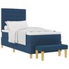 vidaXL Boxspringbett mit Kopfteil Blau 200 x 90 cm Stoff