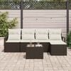 vidaXL Garten-Sofa-Set mit Kissen mit Speicher 6 pcs Braun und Creme