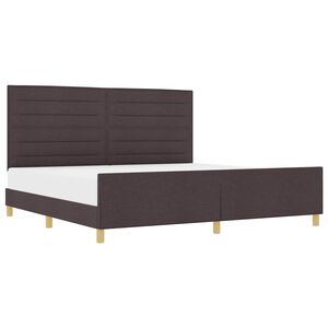 vidaXL Bettgestell mit Kopfteil Dunkelbraun 200 x 200 cm Stoff
