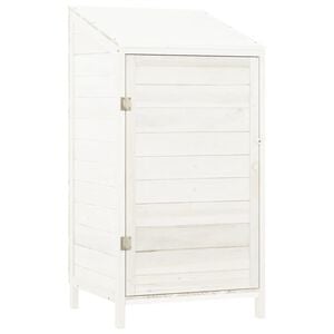vidaXL Ger&auml;teschuppen Wei&szlig; 55x52x112 cm Massivholz Tanne