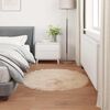 vidaXL Kunstschaffell Teppich Tafalla Beige &Oslash; 80 cm Polyester