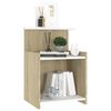 vidaXL Nachttisch Wei&szlig; und Sonoma-Eiche 40x35x60 cm Holzwerkstoff