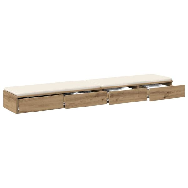 vidaXL Bettschubladen Artisan-Eiche 180 x 36,5 x 16,5 cm Holzwerkstoff
