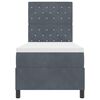 vidaXL LED Boxspringbett mit Matratze Dunkelgrau 80 x 200 cm Stoff