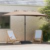 vidaXL Garten-Sonnenschirm Taupe 385 x 209 x 244 cm Polyester