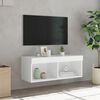 vidaXL TV-Schrank mit LED-Leuchten Wei&szlig; 80x30x30 cm