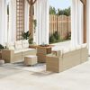 vidaXL Gartensofa-set mit Kissen 10 pcs Beige und Creme Poly Rattan