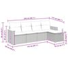 vidaXL 5-tlg. Garten-Sofagarnitur mit Kissen Schwarz Poly Rattan