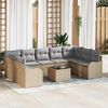 vidaXL Gartensofa-set 10 pcs Beige Poly-Rattan
