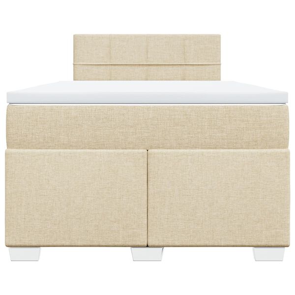 vidaXL Boxspringbett mit Matratze Creme 120x190 cm Stoff