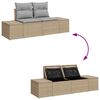 vidaXL Garten-Sofa-Set mit Kissen 5 pcs Beige und Grau Poly-Rattan