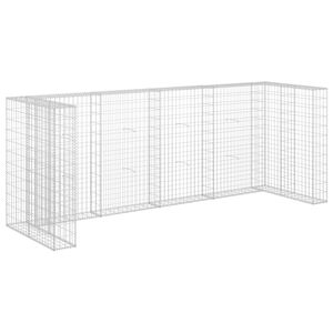 vidaXL Gabionenwand f&uuml;r M&uuml;lltonnen Verzinkter Stahl 320&times;100&times;120 cm