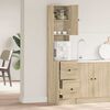 vidaXL K&uuml;chenschrank mit Regal Beige 35 x 50 x 180 cm Holzwerkstoff