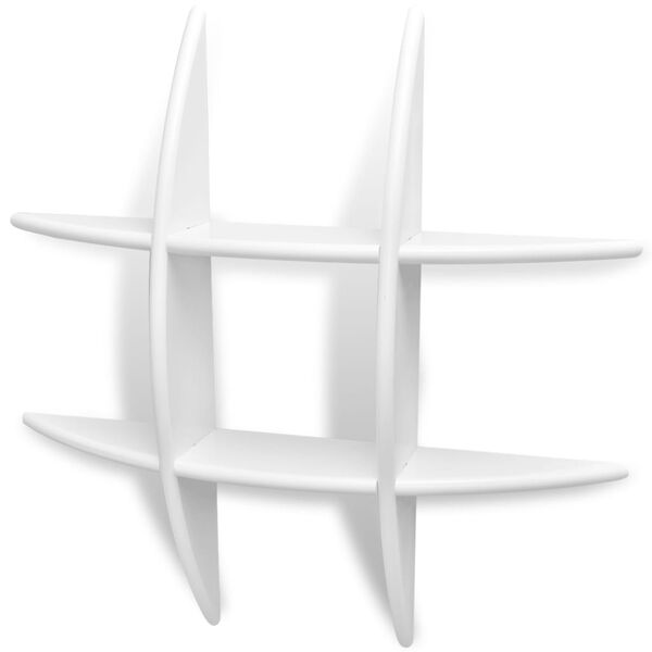 Wandregal f&uuml;r B&uuml;cher DVDs MDF Wei&szlig;