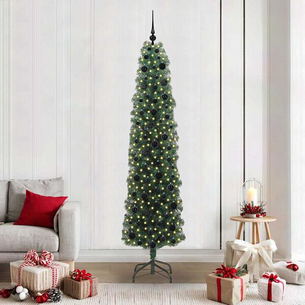 vidaXL K&uuml;nstlicher Weihnachtsbaum mit 300 LEDs mit St&auml;nder Gr&uuml;n 210 cm
