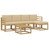 vidaXL Outdoor-Sofagarnitur 6 stk. Wei&szlig; und Beige